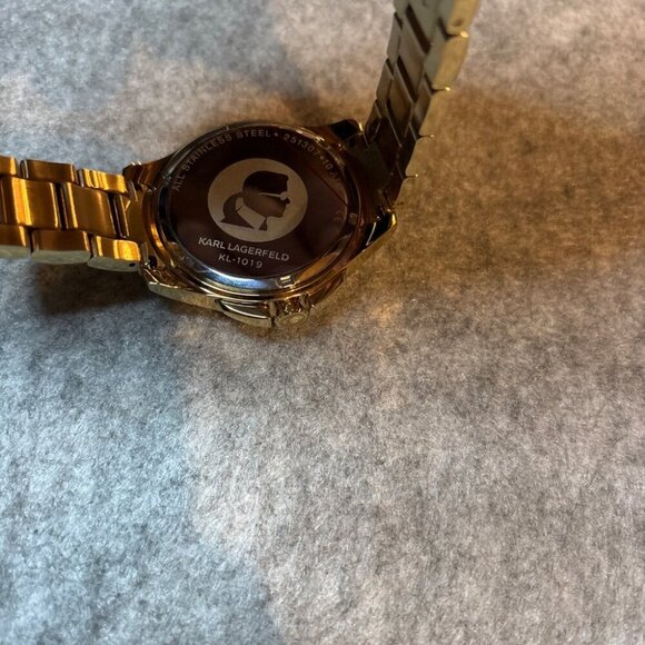 ✨ NWOT - Karl Lagerfeld Karl7 Yellow Gold-Tone 44mm Men’s Watch (Model KL1019) ✨ - Picture 9 of 12